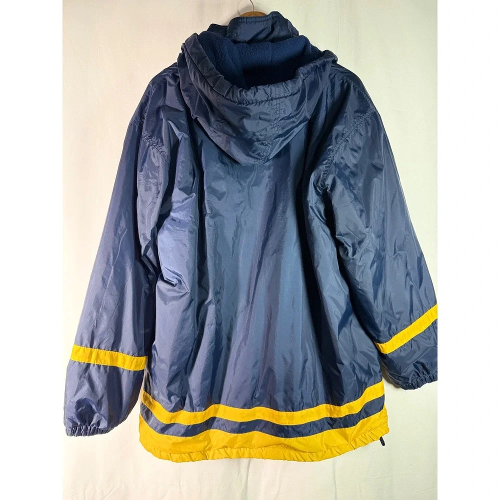 VTG Kocal Michigan Wolverines‎ Jacket Navy Blue Yellow Hooded Raincoat XL - Picture 3 of 13